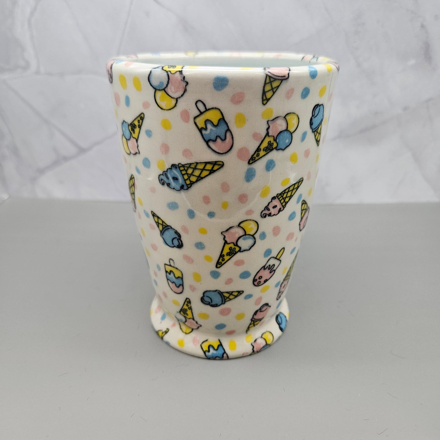 Ice cream cone mug with light blue interior