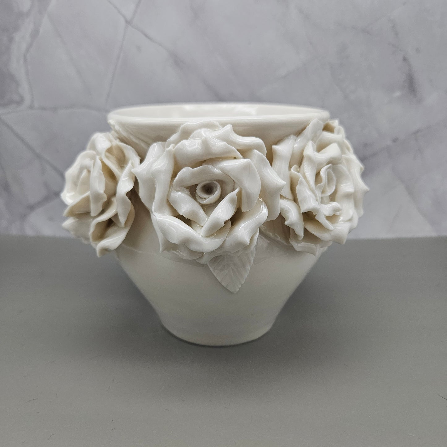 White Frost 4 inch tall rose vase