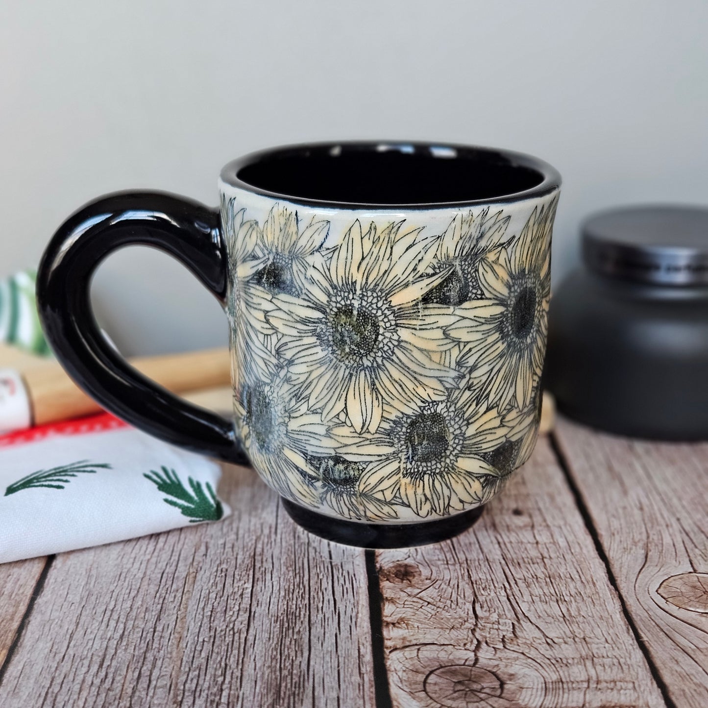 Yellow and Black Sunflower 10 oz mug