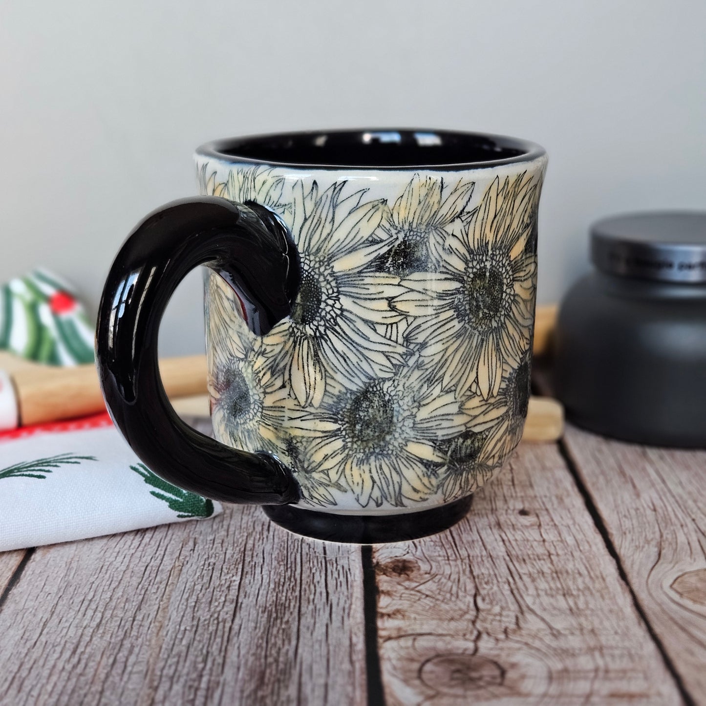 Yellow and Black Sunflower 10 oz mug