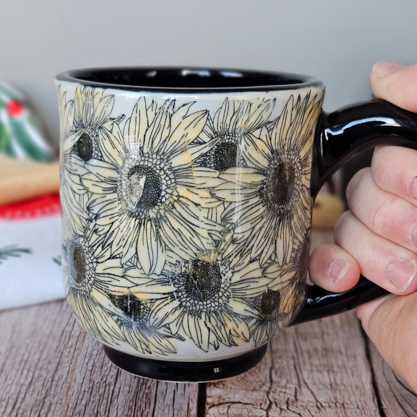 Yellow and Black Sunflower 10 oz mug