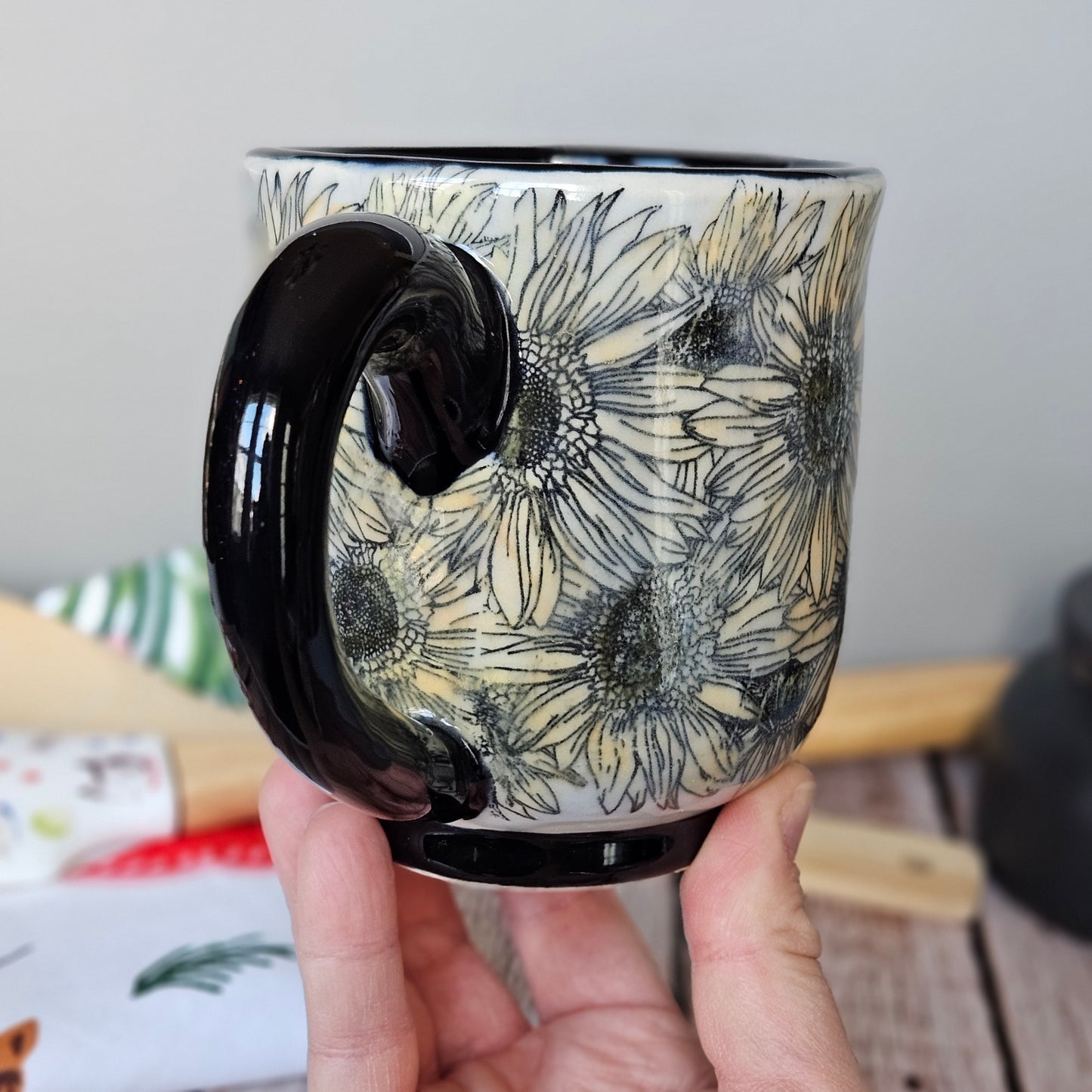 Yellow and Black Sunflower 10 oz mug