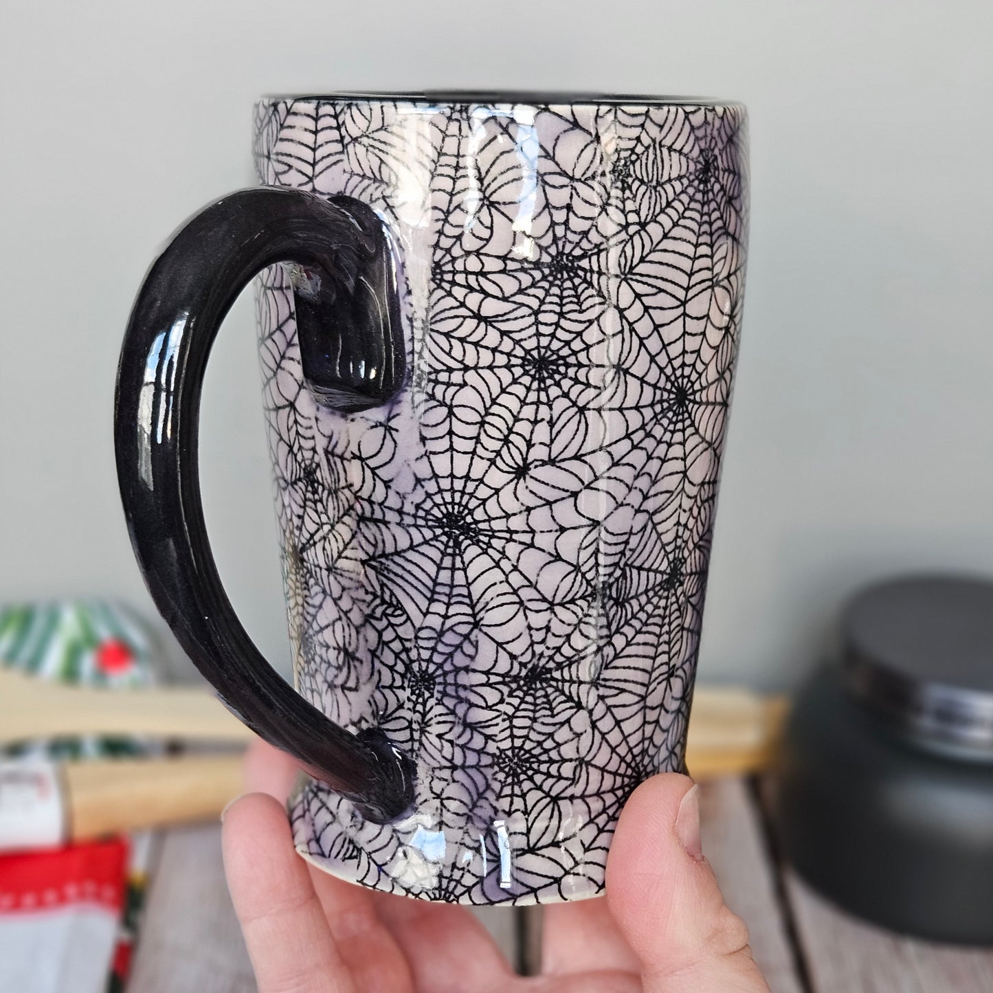 Purple cobweb mug, 10 oz