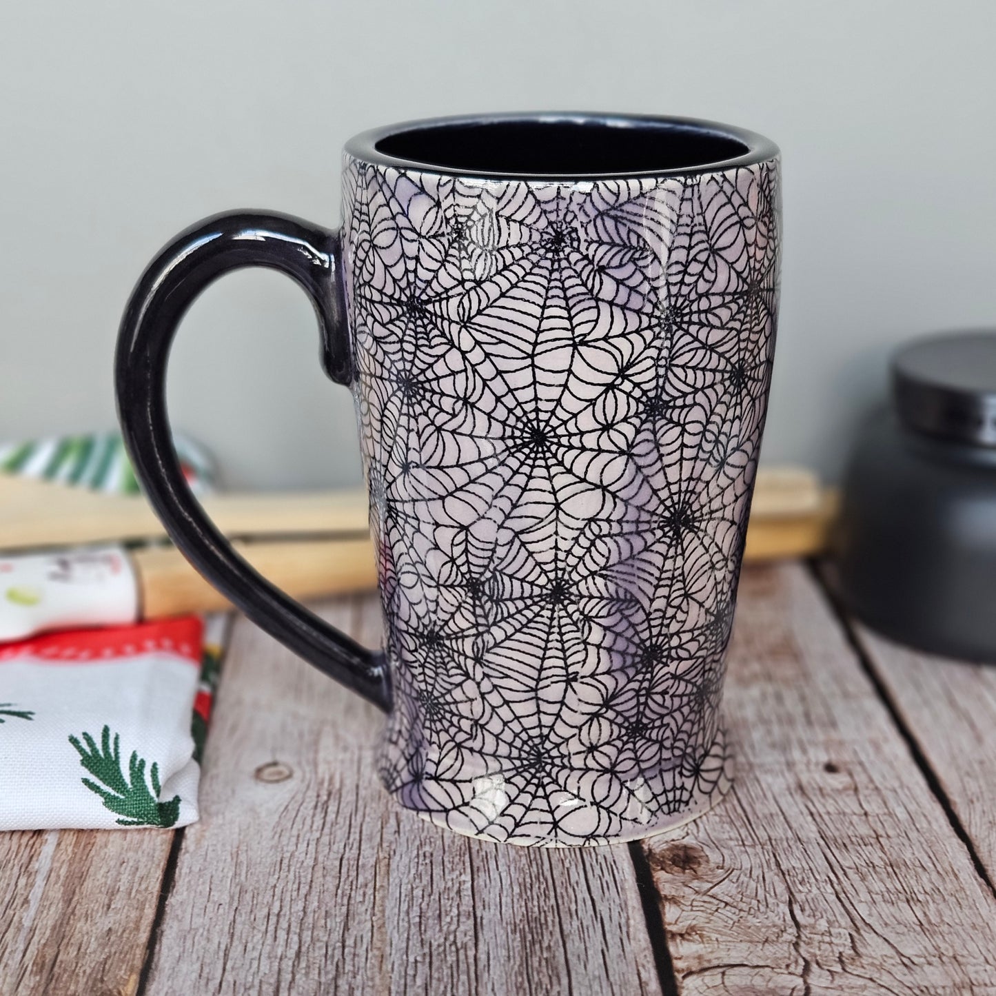 Purple cobweb mug, 10 oz