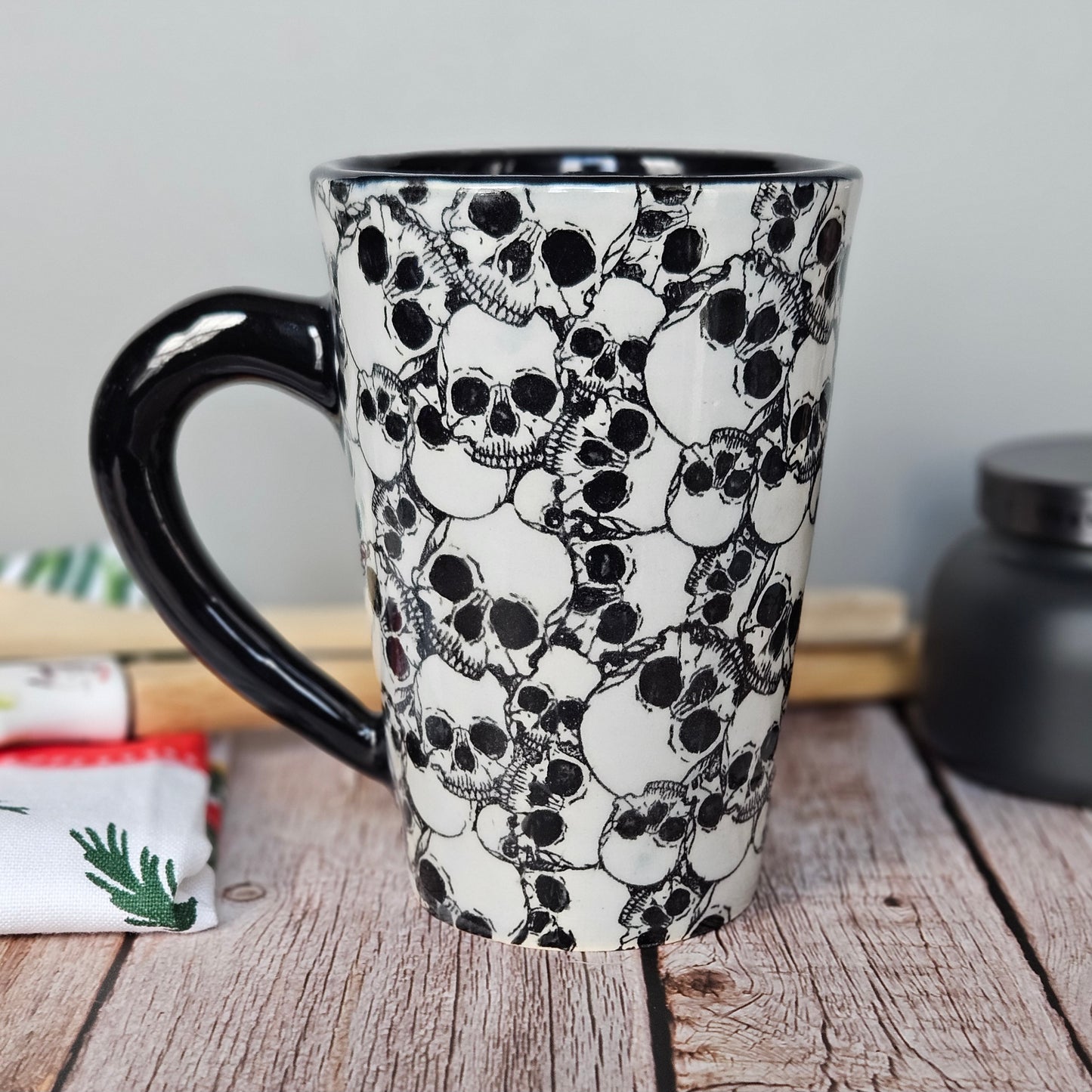 Black and White Skully Mug