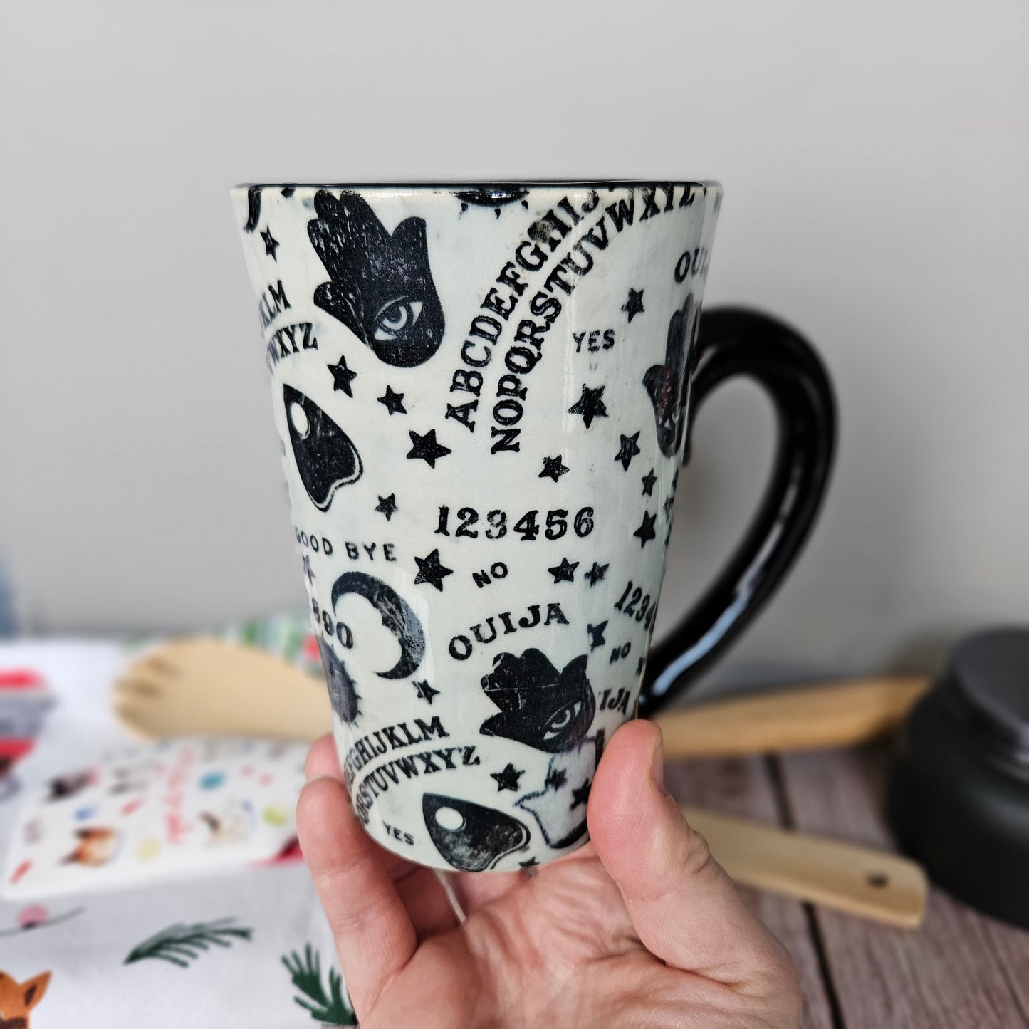 Light blue 12 oz. Ouija mug