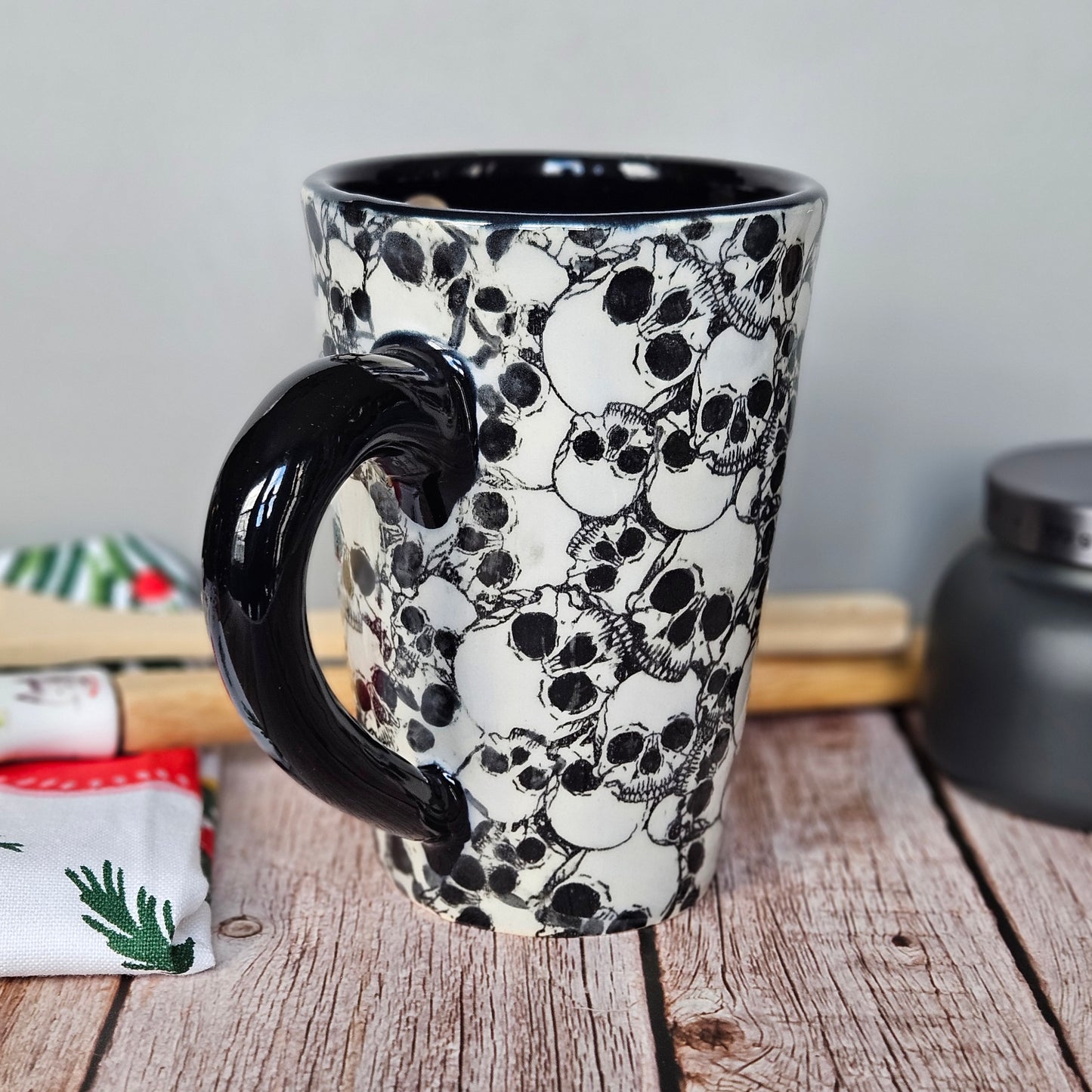 Black and White Skully Mug