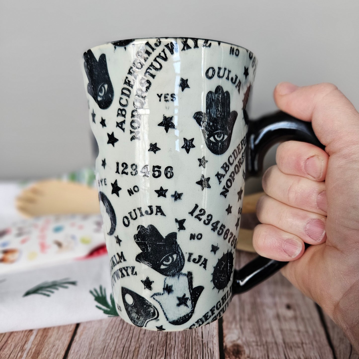 Light blue 12 oz. Ouija mug