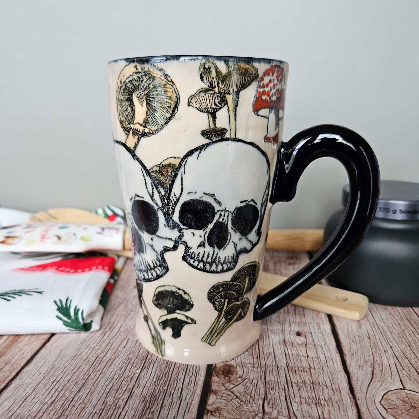 Pink death by mushrooms mug, 16 oz.