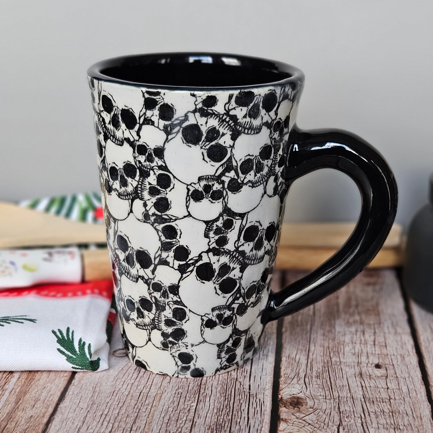 Black and White Skully Mug