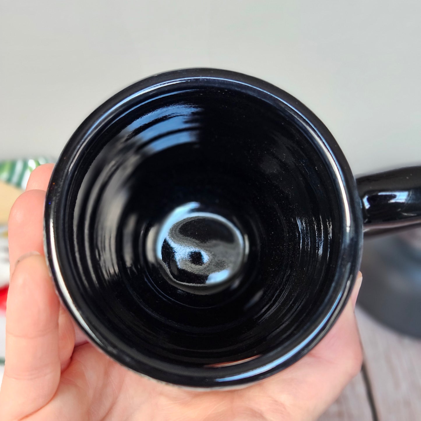 Black and white with rainbow sugar skull mug, 10 oz.