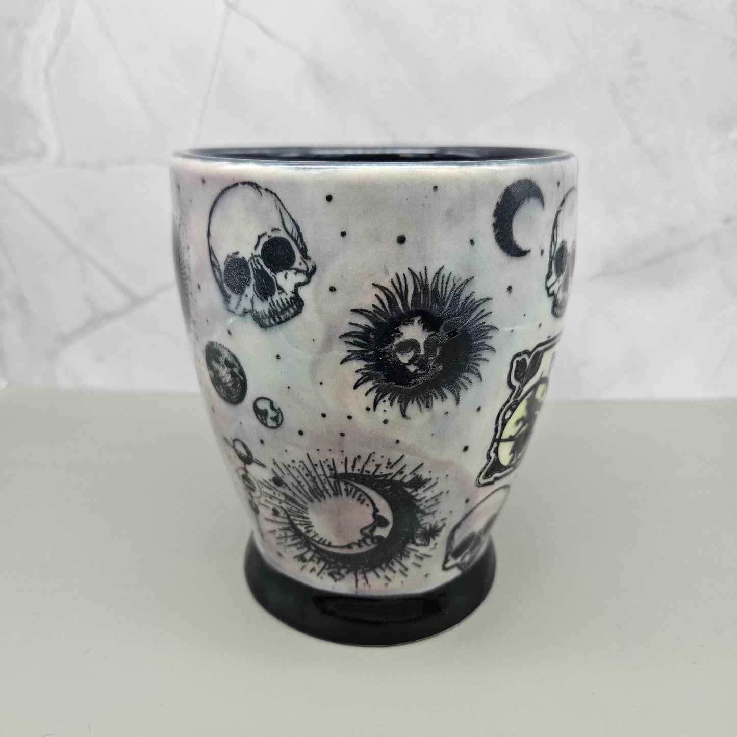 Lavender and pale blue witch mug, always in season b/c we all know one, 12 oz